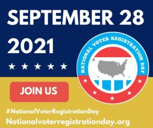 September 28 is National Voter Registration Day. Join us. nationalvoterregistrationday.org