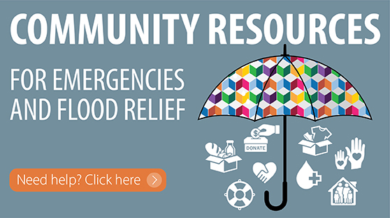 Community Resources for emergencies and flood relief.
