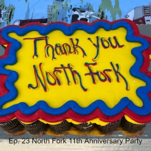 Image of cupcakes with frosting saying Thank you North Fork