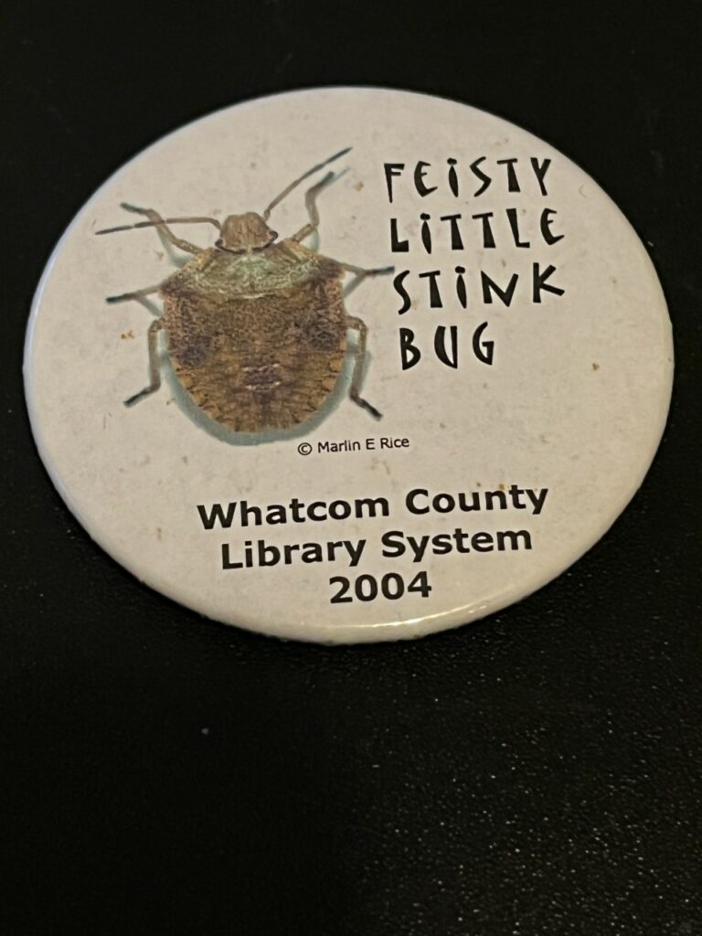 Button saying "Fiesty Little Stink Bug"