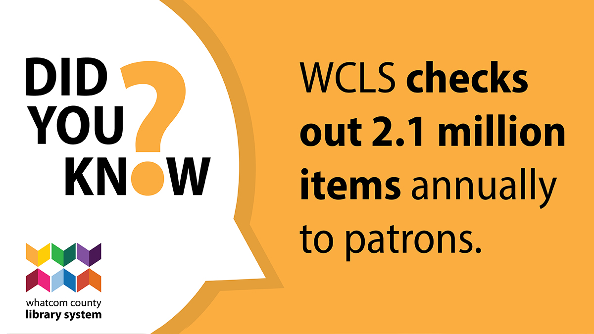 Did you know WCLS checks out 2.1 million items annually to patrons?