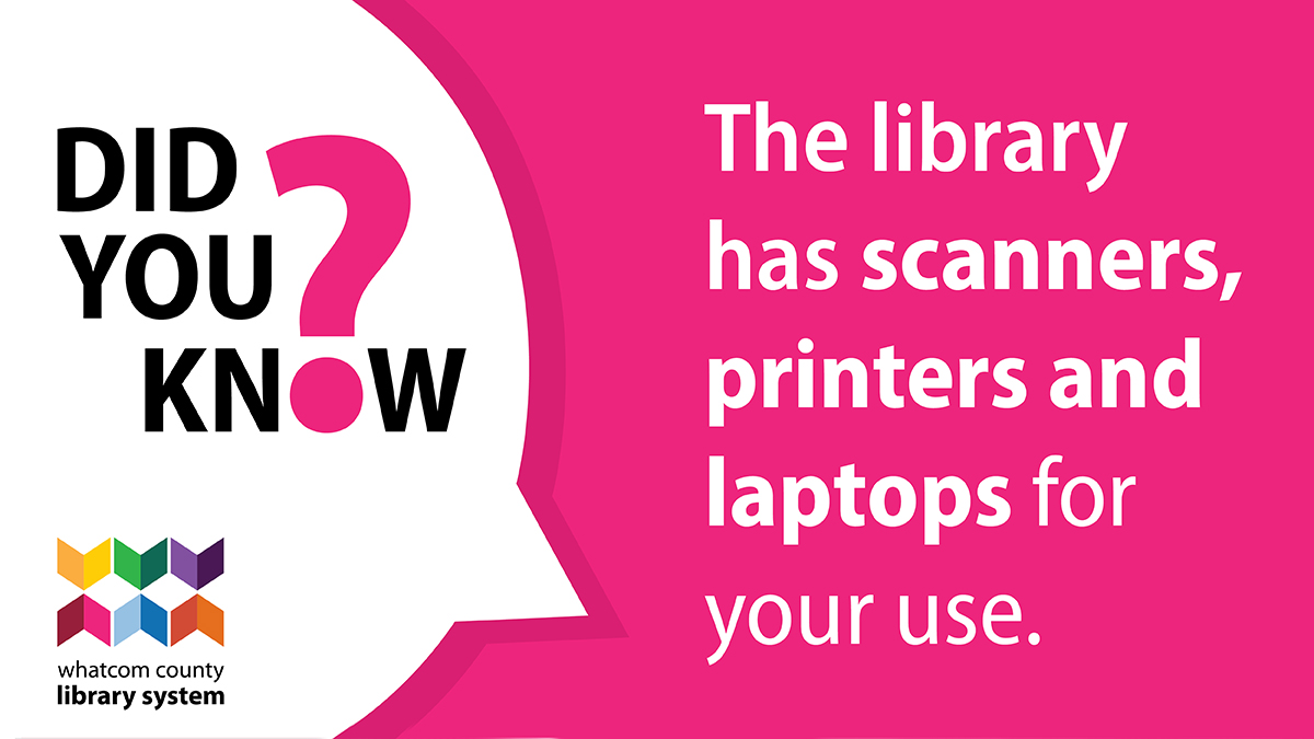 Did you know the library has scanners, printers and laptops for your use?