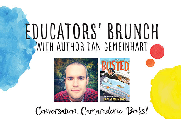 Educators' brunch with author Dan Gemeinhart. Conversation, Camaraderie, Books!