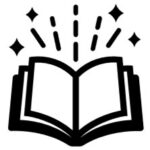 line art drawing of open book