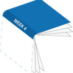 cartoon book with blue cover, Week 4