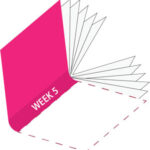 cartoon book with pink cover, Week 5